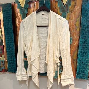 Free People Cream Draped Blazer